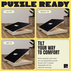 Puzzle Ready Jigsaw Puzzle Table with Drawers - 24x30 in, Wood, 1,000 Pc, 3 Angles - Color-Coded Puzzle Trays for 1,000-Pc Sorting - Tilt Angles for Jigsaw Workstation Table - Portable w/Handle