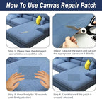 Canvas Repair Patch, 17X79 Inch Strong Sticky Fabric Repair Tape, Self-Adhesive Fabric Patch for Sofas, Tote Bags, Clothing, Car Seats, Furniture (Black, 17X79 Inch)