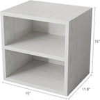 FUSUNBAO Magic DIY Cube Storage Organizer Stackable Cubes for Home Books Clothes Toy -Modular Cubby Storage System-Office Cubical-Bookcase Closet (Pure White-Washed, 1 Layer Cube)