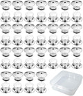 E-lishine 50 Pcs Metal Pin Backs Locking Pin Keepers No Tool Required，Locking Clasp with Storage Case