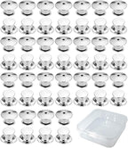 E-lishine 50 Pcs Metal Pin Backs Locking Pin Keepers No Tool Required，Locking Clasp with Storage Case