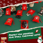 Tapleap Velvet Coth Christmas Bags with Drawstring, 50Pcs 3x4 for Wrapping Christmas Party Favors or Gifts for Friends, Children, Customers