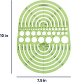 Pacific Arc Circles Radius Master Template Guide, from 1/2 Inch to 3 3/4 Inch Radius and 36 Perfect Circles from 3/64 to 1 Inches