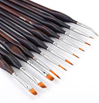 Miniature Paint Brushes, Fuumuui 11pcs Micro Detail Paint Brushes for Model, Paint by Numbers - Fine Detail Paint Brush Set for Acrylic, Watercolor, Oil
