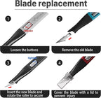 3 PCS Exacto Knife,Hidden Blade Design at The End,Comes with 5 Spare High Qualiry Carbon Steel Exacto Knife Blades. Craft Knife for Crafting, Arts,Modeling,Scrapbooking,Stencil,DIY Projects.Silver