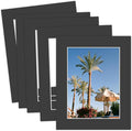 MBC Mat Board Center, 5 Pack 8x10 for 6x8 Black Picture Mats Frame Mattes, Bevel Cut, Acid Free, 4-ply Thickness
