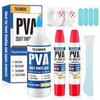 Book Repair & Binding Glue Kit – 8.5 Oz + 2×1.35 Oz Acid-Free PVA Adhesive – Neutral pH, Dries Clear & Flexible for Books, Crafts, Collages & Paper Art, Used for Bookbinding and Book Repair