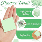 Frienda 24 Pcs 2" x 2" Rubber Carving Blocks Linoleum Blocks for Printmaking, Stamp Making, DIY Crafting, Scrapbook, Painting, Soft and Easy to Carve (Mint Green)