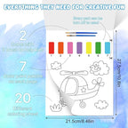 Paint with Water Coloring Books for Kids,Traffic Art Craft Kit No Mess Water Color Painting Sets for Kids Ages 4-8,Birthday Gifts Travel Toy Crafts Supplies Kits for Girls Boys Drawing with 2 Brushes