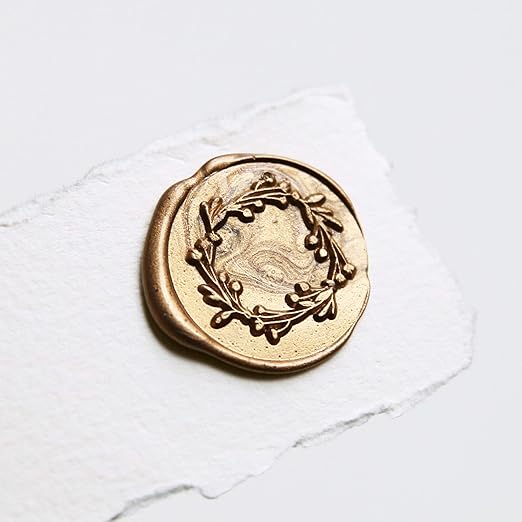 UNIQOOO Mailable Glue Gun Sealing Wax Sticks for Wax Seal Stamp - Metallic Antique Gold, Great for Wedding Invitations, Cards Envelopes, Snail Mails, Wine Packages, Christmas Gift Ideas, Pack of 8