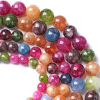 6MM Colorful Tourmaline Stone Beads Natural Gemstone Round Loose Beads for Jewelry Making Bracelet Necklace 120pcs 2 Strands 32"
