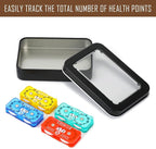 4Pcs MTG Life Counter Twin Digits with Metal Box, Health Tracker Life Counter for MTG Magic Card Games Accessories, Compatible with Magic The gatering Tabletop RPG D&D CCG TCG Board Games