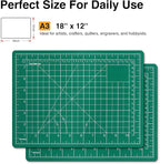 DIYSELF Cutting Mat - 12in18in, Self Healing, Double Sided, A3, Rotating, Ideal for Crafts, Sewing, Quilting