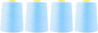 Mandala Crafts 4 Pack of Serger Threads Cones Spools - 20S/2 24000 Yards Polyester Ice Blue Threads for Sergers Machine and Overlock Quilting Sewing Machine