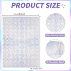 36 Sheets Holographic Sticker Paper,Holographic Laminate Sheets,A4 Size Clear Vinyl Sticker Sheets Self-Adhesive Rainbow Overlay Sheets,11.7 x 8.3 Inches（Heart）