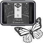 IROMOYO KOSAI Stamp PAD, Traditional, Shimmering Japanese Ink Colour, Oil-Based Ink pad - Black