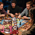 Dice Tower Mug, Dice Rolling Tower, Comes with 7 PCS Dice Set, Suitable for DND Dungeons and Dragons, Tabletop Games, Available As Drink Holder, D&D Gifts, DND Accessories (Original Wood)