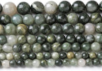 45pcs 8mm Natural Green Hair Quartz Stone Beads for Jewelry Making DIY Bracelet Necklace Accessories 15" Energy Healing Power Round Stone Beads(8mm, Green Hair Quartz)