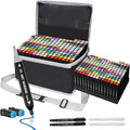 Banral 180 Colors Alcohol Markers Set, Dual Tip Alcohol Based Art Marker for Artists Kids Adult Coloring, Permanent Illustration Sketch Pens for Drawing with Case and Holders