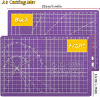 A5 Self-Healing Cutting Mat, Small Cutting Mat, Professional Double Sided Durable Cuttings Mats, Great for Hop Scrapbooking, Quilting, Fabric, Sewing Craft Projects (Black, A5)