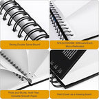 Bianyo Mixed Media Paper Pad, A4 (8.26" X 11.69"), 60 Sheets/Each, 123 LB/200 GSM, Pack of 1 Pad, Spiral-Bound Pad, Ideal for Wet & Dry Media Like Art Marker, Watercolor, Acrylic, Pastel, Pencil