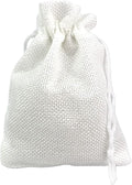 Palmhomee Pack of 25 Burlap Gift Bags with Drawstring Linen Jewelry Pouches Wedding Hessian Jute Bags for Birthday and Treat Pouches Party Wedding Favors Gift (4x5.6 Inch, White)