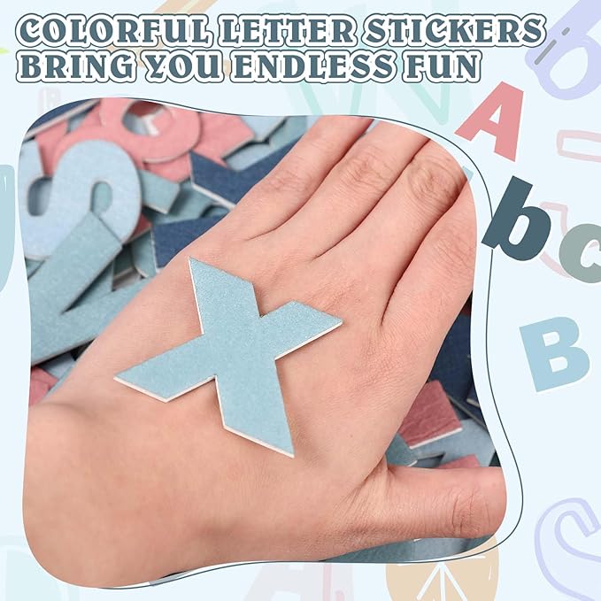 Breling 310 Pieces Felt Bulletin Board Letters Sticker with Number, 2" Bulk Self Adhesive ABC Upper Lowercase Sticky Letter for Christmas Gift Poster Bulletin Board Classroom(Dark Color)
