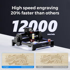 LONGER Ray5 mini 2.5W Laser Engraver with 15.7"x 15.7" Honeycomb Bed, 12000mm/min High-Speed Cutter for Wood, Metal, Acrylic, Leather, DIY CNC, 130x140mm Engraving Area, WiFi, Emergency Stop Safety