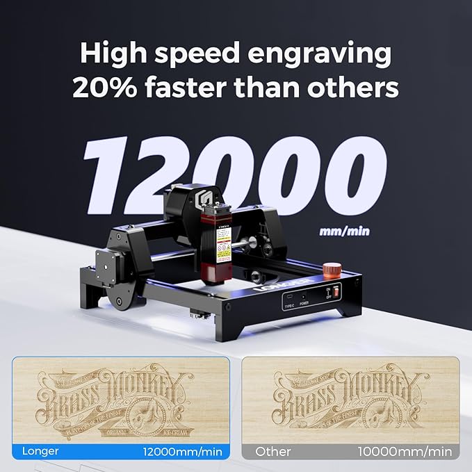 LONGER Ray5 mini 2.5W Laser Engraver with 70 Pcs DIY Material Package, 12000mm/min High-Speed Cutter for Wood, Metal, Acrylic, Leather, DIY CNC, 130x140mm Engraving Area, WiFi, Emergency Stop Safety
