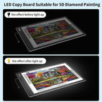 Rechargeable A2 Light Box (23.7"x15.8"), 3-Color Light LED Light Pad for Tracing, Large Diamond Painting Light Board, 6 Levels/Stepless Dimming Light Table for Drawing, Sketching, Animation