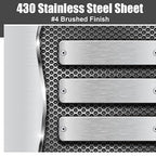 1 Pcs 430 Stainless Steel Sheet Metal 10 x 8 Inches 24GA Metal Plates Panel #4 Brushed Finish Magnetic Mount Board Wall Food Truck Restaurant Crafting Kitchen Floor Trailer Garage Gym