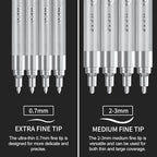 SFAIH Acrylic Silver Paint Pens - 8 Pack 2-3MM Medium Tip & 0.7MM Extra Fine White Paint Marker for Rock Painting, Wood, Metal, Fabric, Canvas, Glass, Ceramic, Diy Crafts