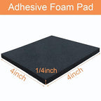 8 Pcs Black Adhesive Foam Padding, Closed Cell Foam Sheet 1/4" Thick 4 Inch X 4 Inch, Neoprene Rubber Pad Self Stick Anti-Slip Adhesive Anti Vibration Pad (4inX 4inX 1/4in, 8)