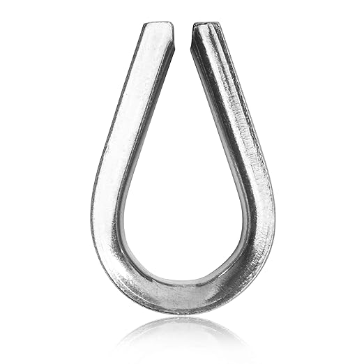 Heavy Duty Stainless Steel Thimbles for 5/32” Cables, T316 Marine Grade – Lot of 10