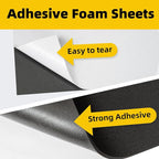 MEARCOOH 20-Pack Self Adhesive Foam Sheets, Black 2mm Sticky Eva Foam Paper 9x12 Inch for Crafts Cardmaking Photo Frames Classroom Scrapbooking