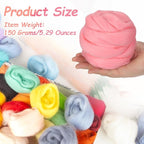 PATIKIL Wool Roving Yarn, 150G/5.3OZ Soft Felting Wool Pure Chunky Roving Yarn Bulk for Needle Felting Knitting Blanket Spinning Weaving DIY Craft, Dark Pink