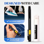 Heat Erasable Fabric Markers for Sewing, Quilting & Embroidery & DIY Crafts - Washable, Refillable DIY Chalk Pens for Cotton & Knitted Fabrics, Sewing Supplies (1 Pen + 20 Refills)