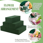 Aktor 6 Pcs Floral Foam Blocks for Fresh & Artificial Flower Arrangement, 8.8” x 4.1” x 2.7” Green Wet Foam for Wedding, Birthdays, Home, Office, and Garden Decorations
