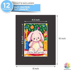 Mat Board Center, 8X10 Black Mats for 5X7 Pictures - Acid Free, 4-Ply Thickness, White Core, Bevel Cut - for Artworks, Photos, Framing - Pack of 12