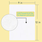 Cotton Watercolor Paper Pad 9x12 Inch Water Color Paper 140lb/300gsm, Acid-Free Cold Press Textured 20 Sheets for Painting, Drawing, Mixed Media Art Supplies for Artists, Students, Beginners (1)