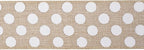 MEEDEE Burlap Ribbon with White Polka Dots - 2.5 Inch Natural Linen Wire Edge Craft Ribbon for Baby Shower, Beach, Farmhouse Gift Basket, 10 Yards