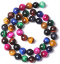 45pcs 8mm AAA Natural Colorful Tiger Eye Stone Beads Gemstone Round Spacer Loose Beads for Jewelry Making DIY Bracelet Necklace