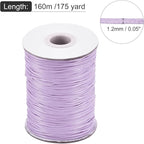 MECCANIXITY Waxed Cord 1.2mm Waxed Polyester Cord 175 Yard Wax String for Bracelet Making,Necklaces, Beading,Jewelry Making and DIY Crafts(Light Purple)