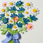 Quilling Cards, handmade card, quilled cards with Dedicated Paper Handmade Art for all occasions: Mother's day, Father's day, Birthday... daisy bouquet (Daisy bouquet)