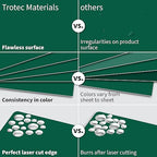 Trotec TroLase | 12"x24"x1/16", 4 Pcs | Dark Green/White | 2 Ply | Modified Acrylic | Laser Engraving Double Color Plastic Sheet | Engraving Blanks for Laser, Saw, Guillotine | Made in USA