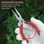 Needle Nose Pliers, 5 Inch, 5 Pack, Long Nose Pliers with Side Cutter, Spring Loaded for Cutting and Bending Wire