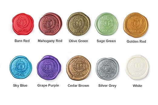 Mceal Sealing Wax Stick with Wick Flower De Luce of France Retro 10 Pieces Pack(Mahogany Red)