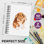 Funto Watercolor Pad 5.5x8.5, 30 Sheets, 140lb/300gsm, Double-Sided Cold Press, Spiral Bound, Heavyweight Paper for Watercolor Painting