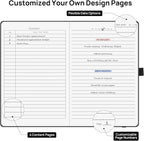 8 Pack Black Lined Journal Notebooks for Work, Travel, College, (A5 Size 100 GSM Thick Paper) - Classic Ruled, Hardcover Notepad for Writing 160 Pages, 5.5 x 8.3 inch, Multipack Journals