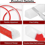 uxcell 157 Inch Flexible Quarter Round Molding Silicone Peel and Stick Trim Self Adhesive Shower Water Barrier for Corner Decor Bathroom Kitchen, White